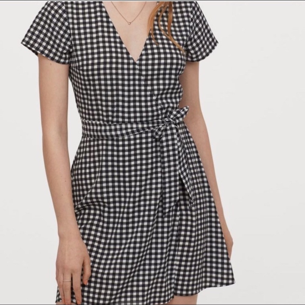 H&M Gingham Wrap Dress